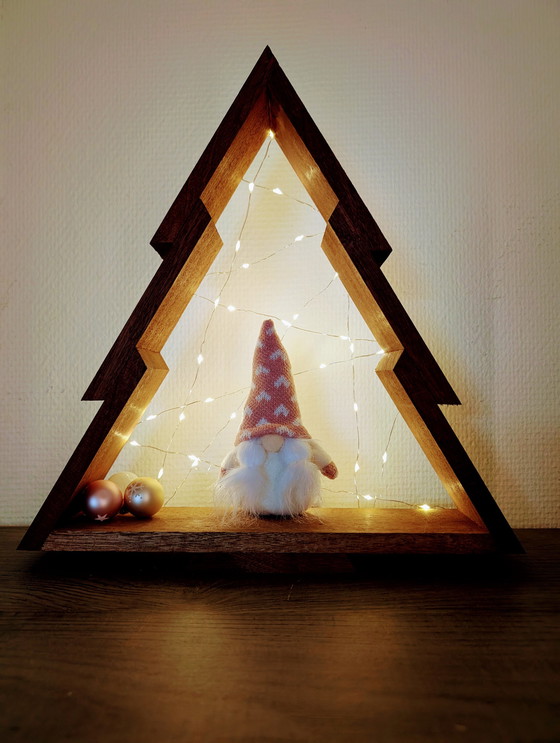 Image 1 of Wooden Christmas Tree With Lights