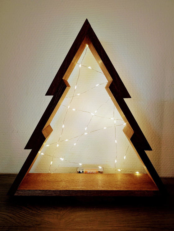 Image 1 of Wooden Christmas Tree With Lights