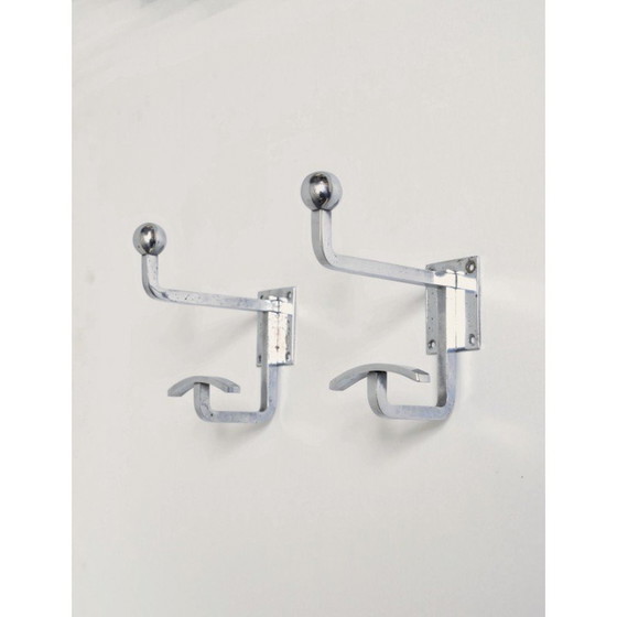 Image 1 of Vintage chrome steel coat hooks by Jean Royère, France 1950