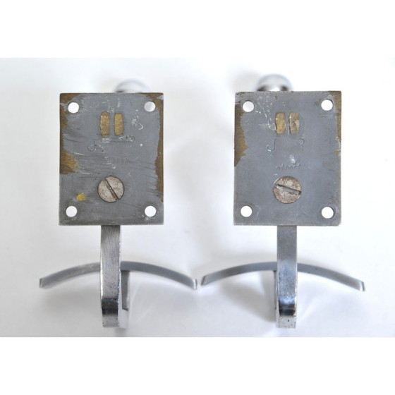 Image 1 of Vintage chrome steel coat hooks by Jean Royère, France 1950
