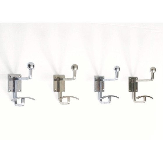 Image 1 of Vintage chrome steel coat hooks by Jean Royère, France 1950
