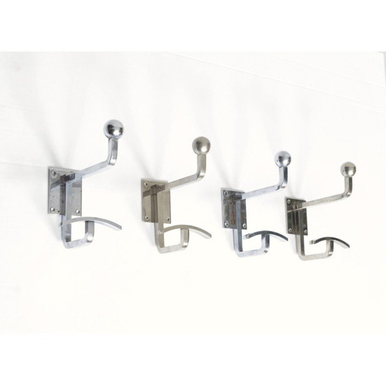 Image 1 of Vintage chrome steel coat hooks by Jean Royère, France 1950