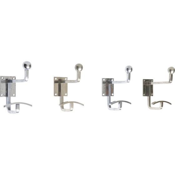 Image 1 of Vintage chrome steel coat hooks by Jean Royère, France 1950