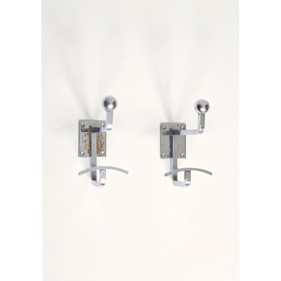 Image 1 of Vintage chrome steel coat hooks by Jean Royère, France 1950