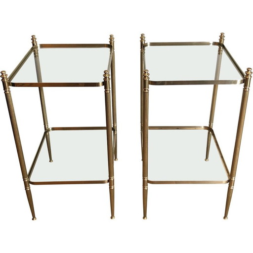 Pair of vintage brass sofa ends, 1940