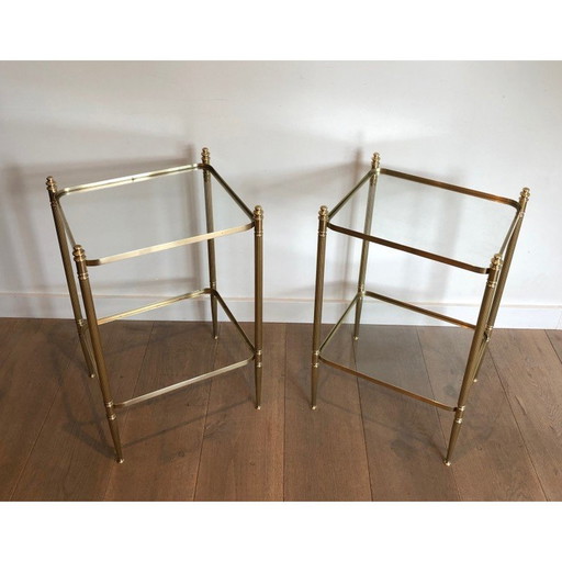 Pair of vintage brass sofa ends, 1940