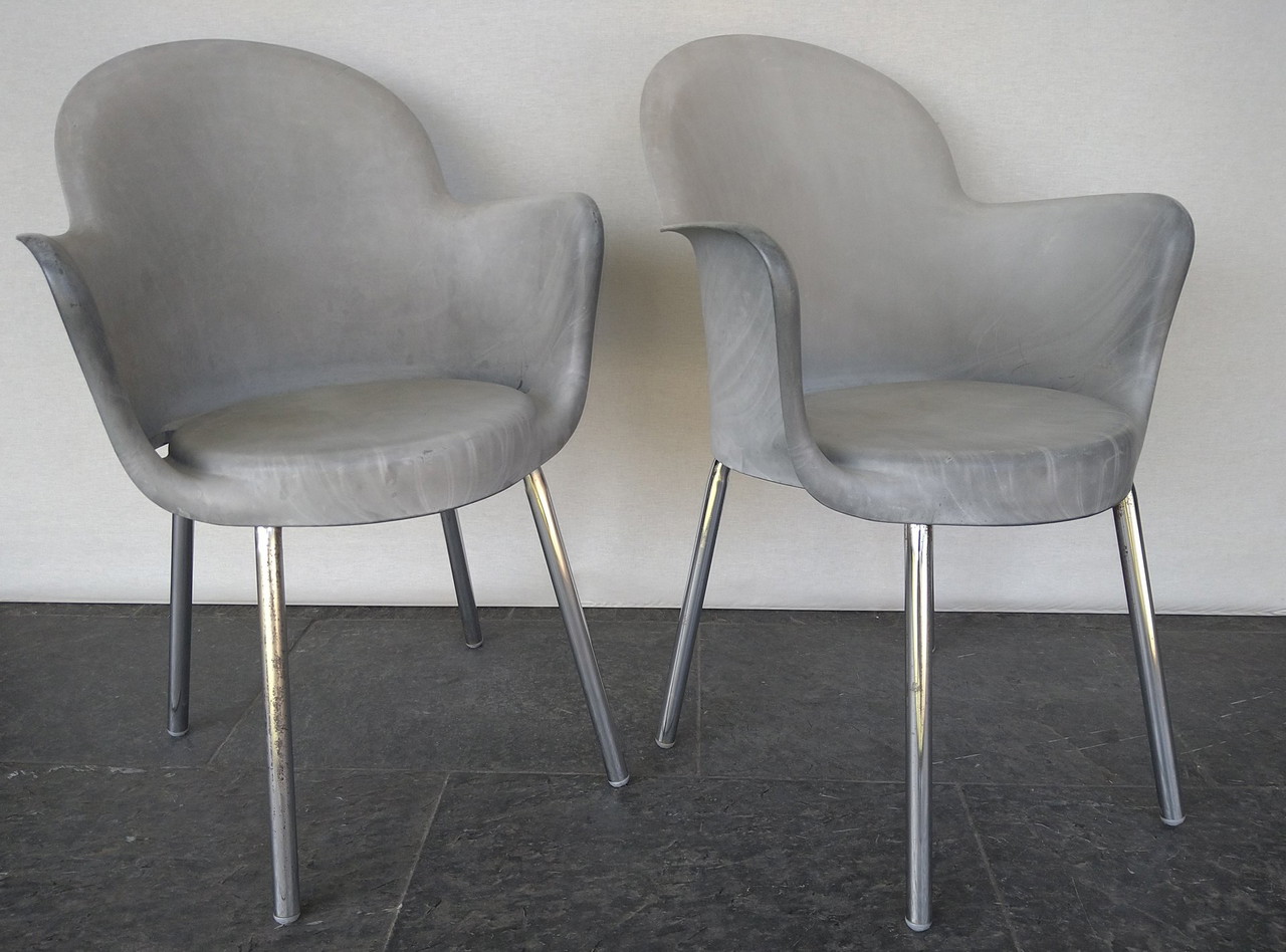 2X ( Set ) Sintesi Gogo Chair, Design Marcello Ziliani In Concrete