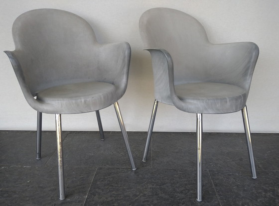 Image 1 of 2X ( Set ) Sintesi Gogo Chair, Design Marcello Ziliani In Concrete Look