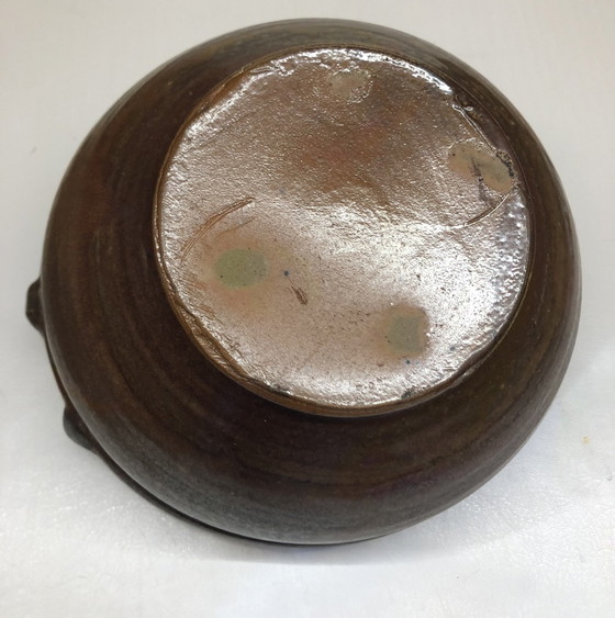 Image 1 of Belgian Stoneware Handle Dish Signed Pitot