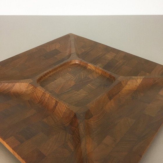 Image 1 of Cestino tascabile vintage in teak massello prodotto da Digsmed, Danimarca 1960