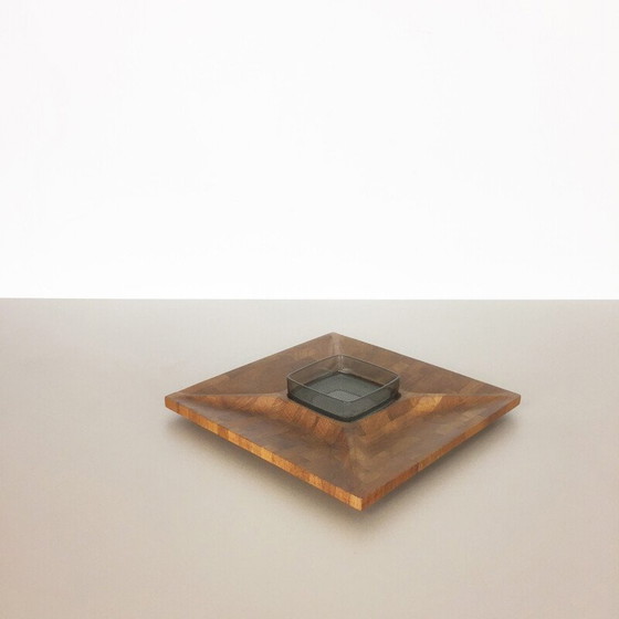 Image 1 of Cestino tascabile vintage in teak massello prodotto da Digsmed, Danimarca 1960