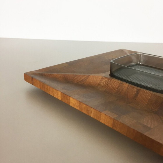 Image 1 of Cestino tascabile vintage in teak massello prodotto da Digsmed, Danimarca 1960