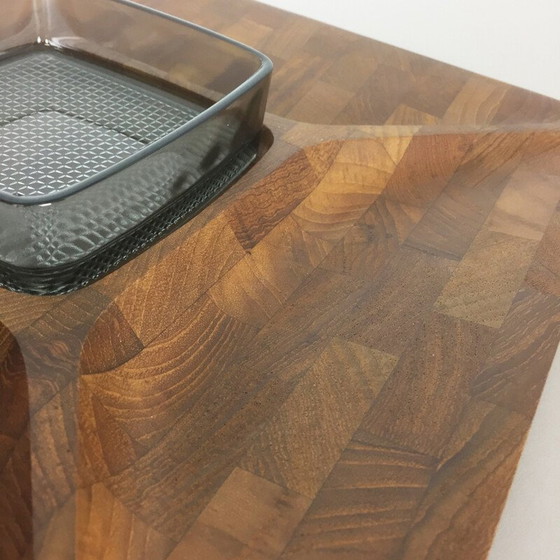 Image 1 of Cestino tascabile vintage in teak massello prodotto da Digsmed, Danimarca 1960