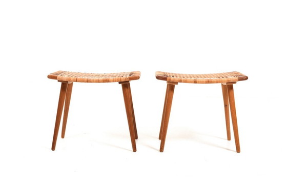 Image 1 of Danish Stools in Teak and Oak, 1950s, Set of 2