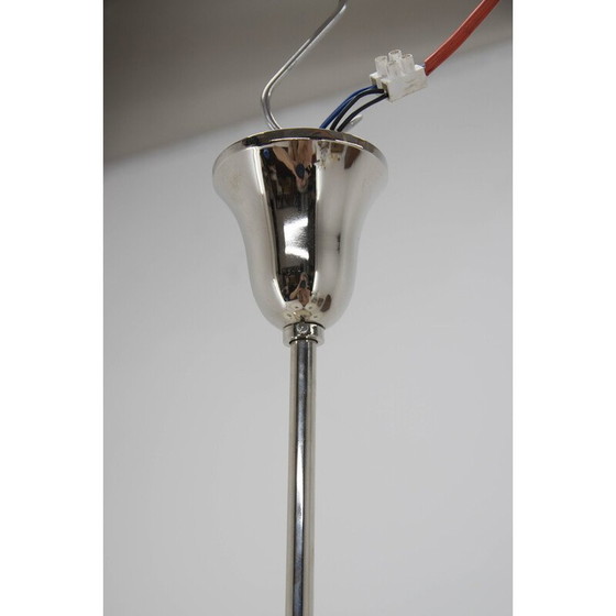 Image 1 of Lampadario Art Déco vintage a 6 fiamme nichelato, 1930