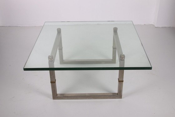 Image 1 of Peter Ghyczy Table basse en verre avec structure en acier inoxydable Biri T29