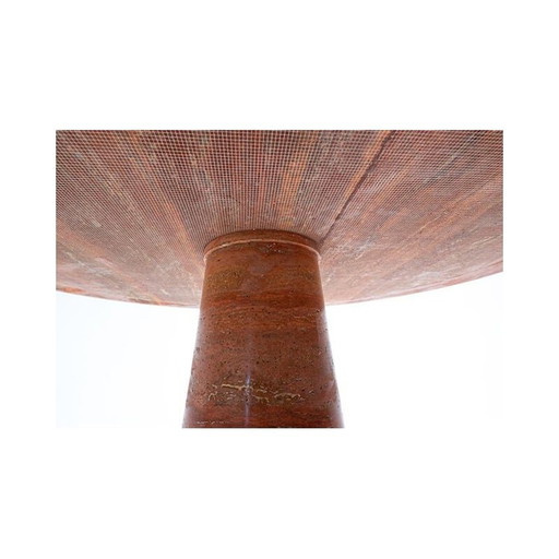 Vintage contemporary red travertine dining table, Italy