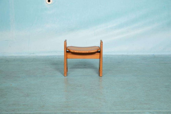 Image 1 of Boho wooden 60s stool Minimalist pine stool Gilbert Marklund