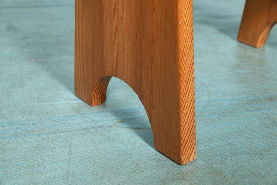 Image 1 of Boho wooden 60s stool Minimalist pine stool Gilbert Marklund