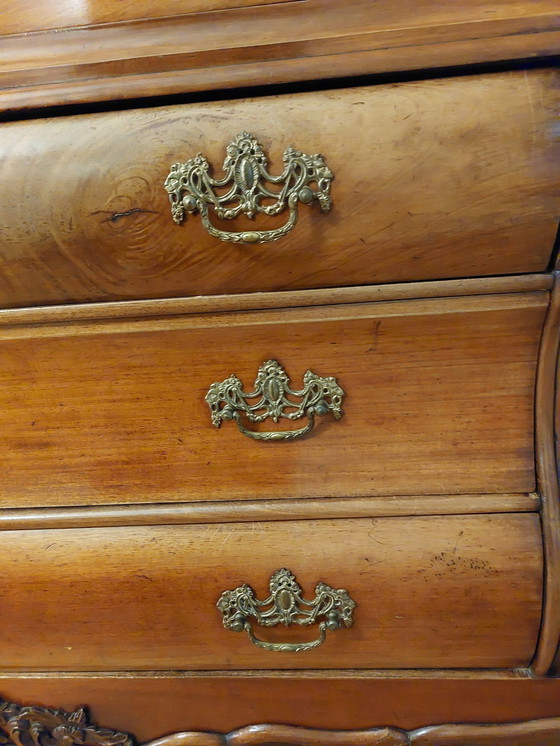 Image 1 of Mahogany Cabinet Highboard Cabinet - Crested Cabinet From Ca. 1850