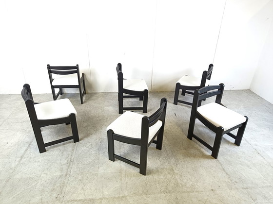 Image 1 of 6x Vintage brutalist dining chairs
