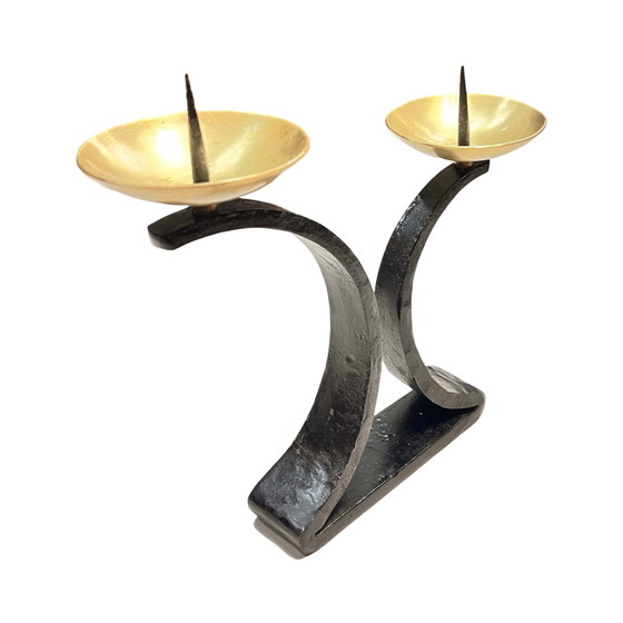 Image 1 of Brutalist Metalwork Candlestick, Poland, 1960S.