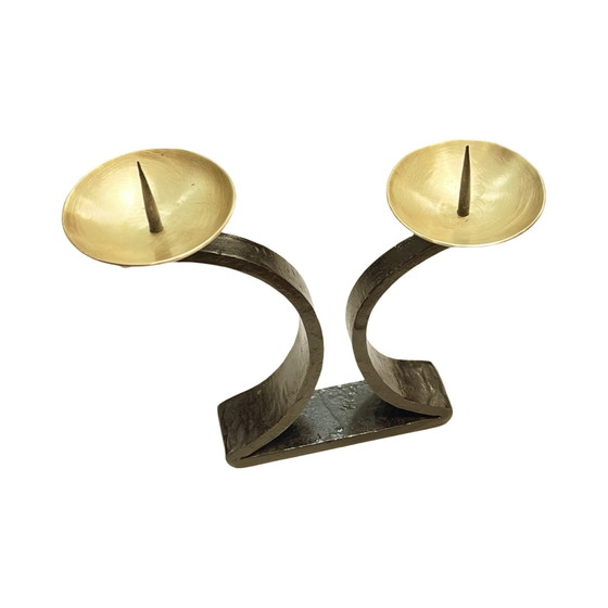 Image 1 of Brutalist Metalwork Candlestick, Poland, 1960S.