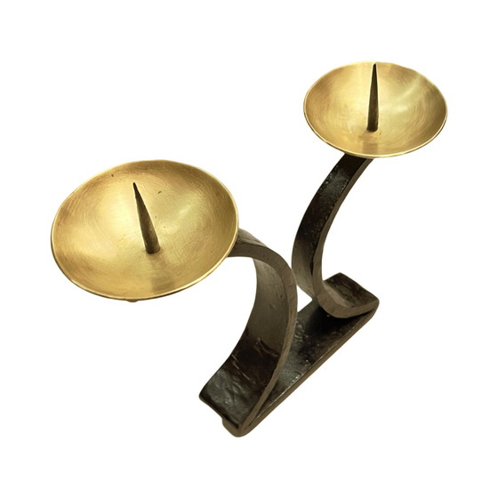 Image 1 of Brutalist Metalwork Candlestick, Poland, 1960S.