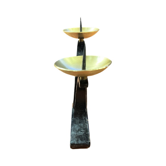 Image 1 of Brutalist Metalwork Candlestick, Poland, 1960S.