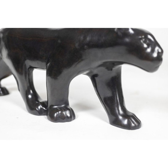 Image 1 of Vintage bronze sculpture “Large black panther” by François Pompon, 2006
