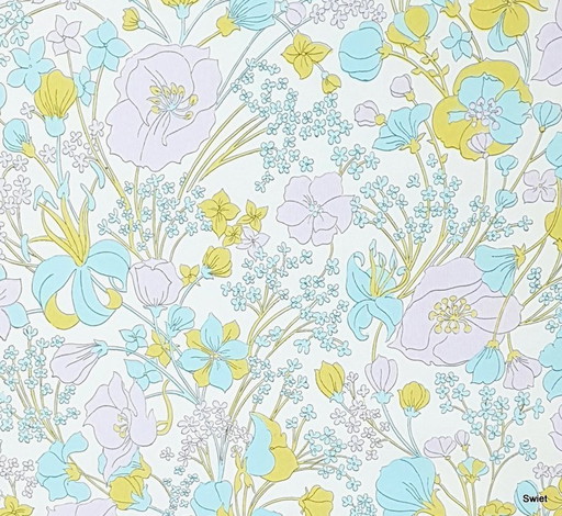 4174 Vintage Cheerful Pastel Floral Wallpaper