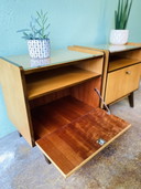 2x vintage bedside cabinet