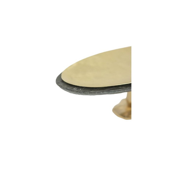 Image 1 of Vintage “Pitoin” bowl in slate and hammered brass, France