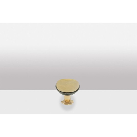 Image 1 of Vintage “Pitoin” bowl in slate and hammered brass, France