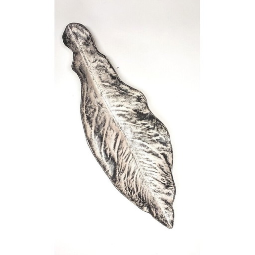 Vintage ceramic leaf by Pol Chambost, 1950