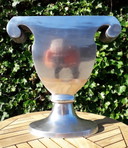 Aluminium flower vase 48 cm high 12.4 cm deep