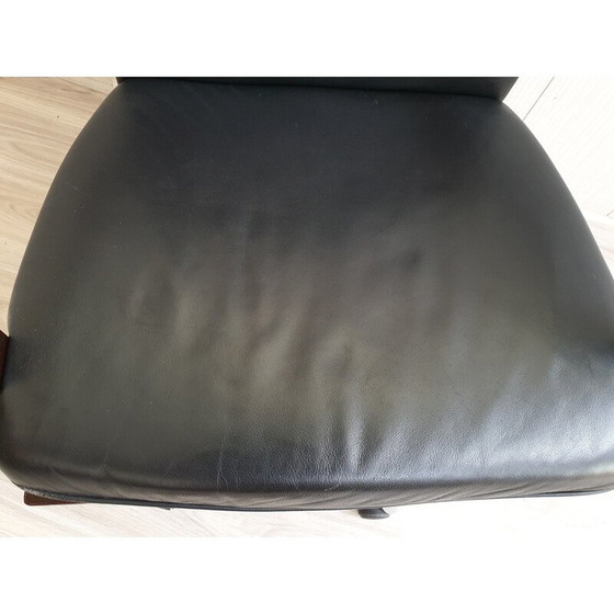 Image 1 of Vintage Heldense office chair in wood and leather, 1990