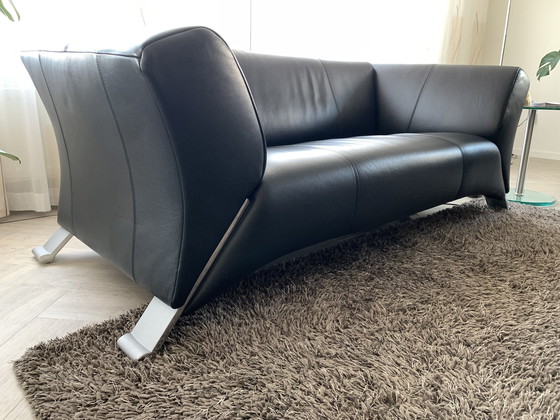 Image 1 of Rolf Benz 2.5 seater sofa black leather