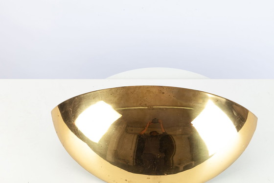 Image 1 of Golden Italian half-moon wall lamp, 1960s