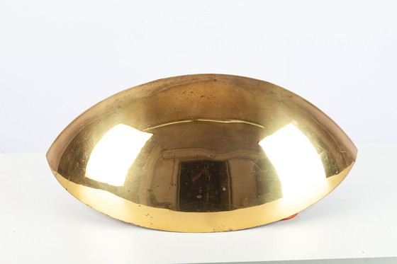 Image 1 of Golden Italian half-moon wall lamp, 1960s