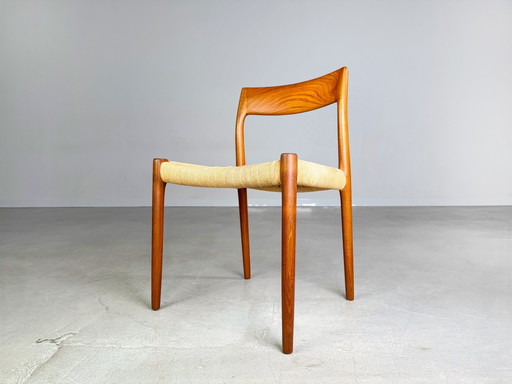 Niels O Moller chair model 77 J.L. Møllers Møbelfabrik teak