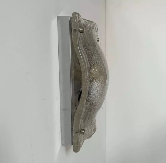 Image 1 of Lampada da parete vintage in vetro di Murano e cromo, Italia anni '70