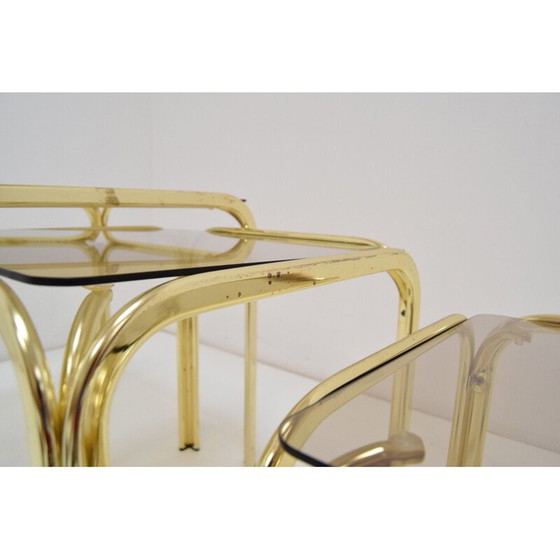 Image 1 of Mesas nido antiguas de latón, Checoslovaquia, 1990