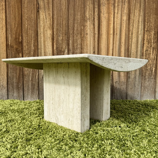 Travertine coffee table