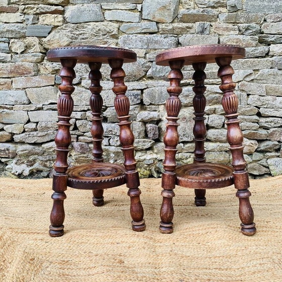 Image 1 of Pair of vintage high stools