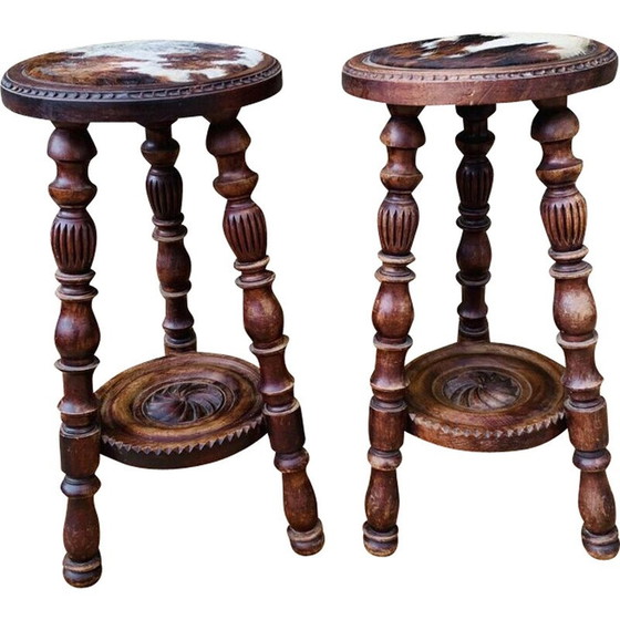 Image 1 of Pair of vintage high stools