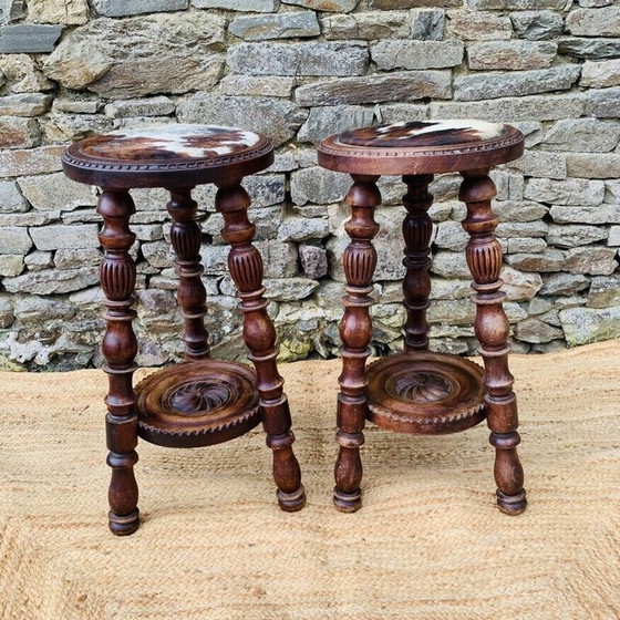 Image 1 of Pair of vintage high stools