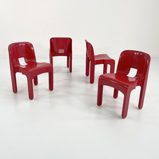 Image 1 of Red Model 4867 Universale Chair By Joe Colombo For Kartell, 1970S