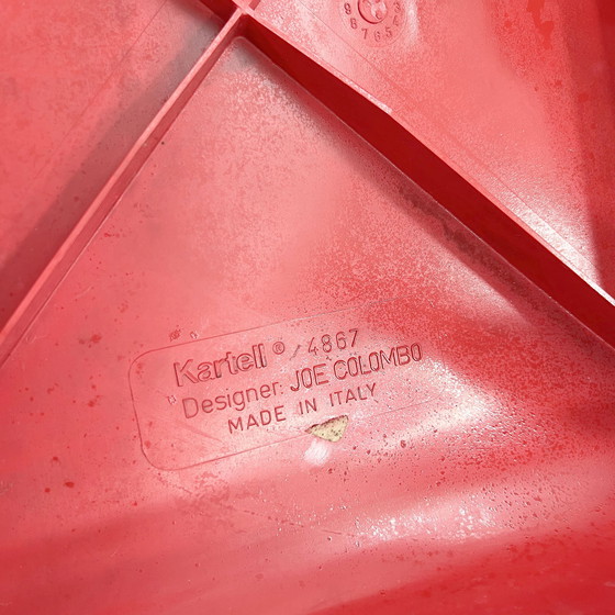 Image 1 of Red Model 4867 Universale Chair By Joe Colombo For Kartell, 1970S