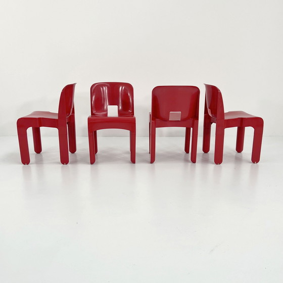 Image 1 of Red Model 4867 Universale Chair By Joe Colombo For Kartell, 1970S